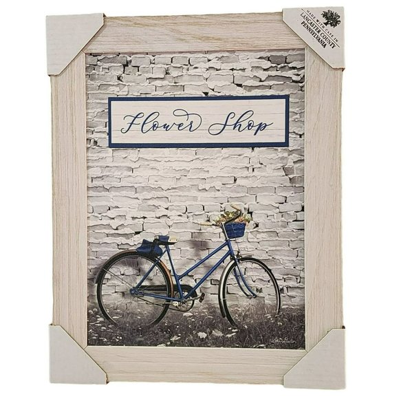 Flower Shop Bicycle Printed Framed Wall Art - Picture 1 of 15
